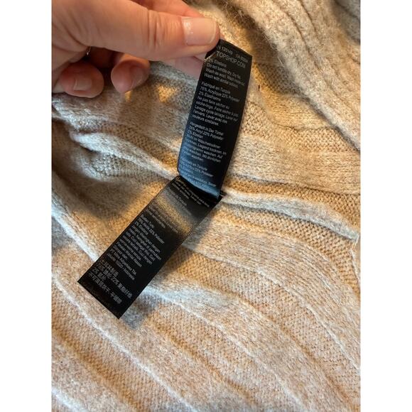 Topshop Womens Tan Oversized Long Cardigan Size Small Open Front Grandma Core - Picture 8 of 10